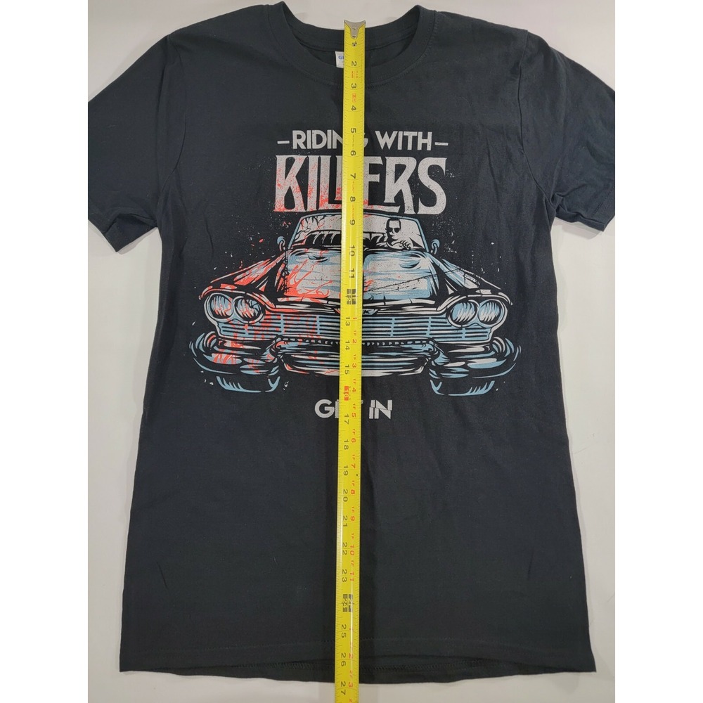 Riding with Killers "Get in" Retro Style Black‎ T Shirt New Official Band Merch - Picture 5 of 5